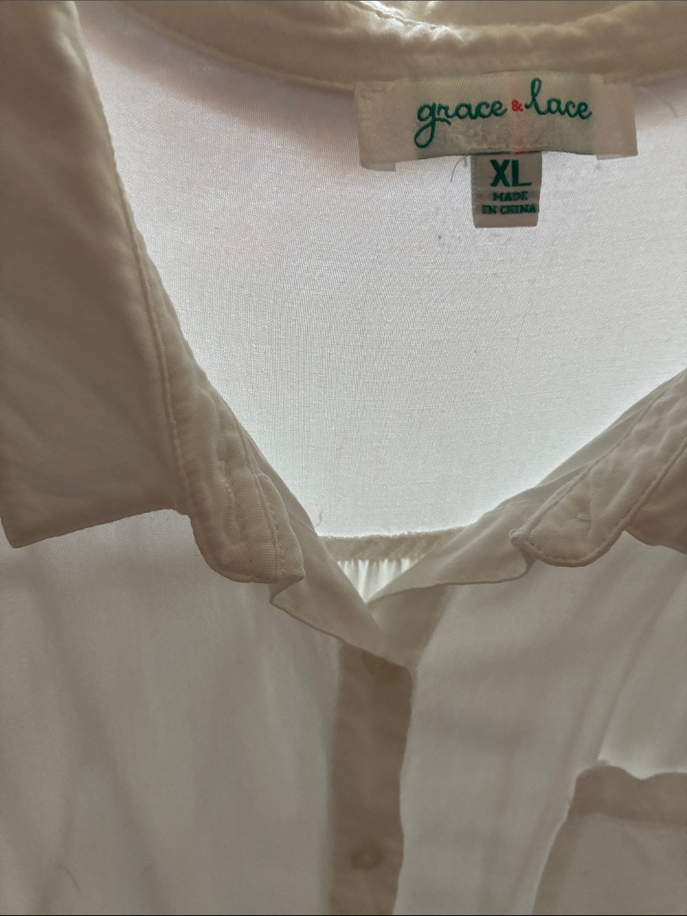 Grace & Lace Cream Button-Front Shirt